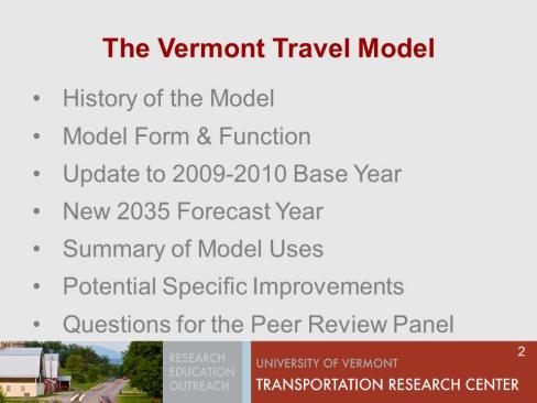 The Vermont Travel Model