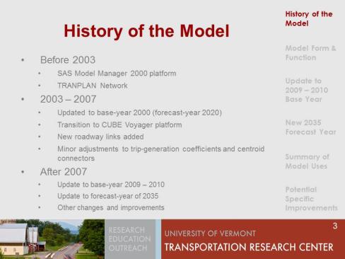 History of the Model