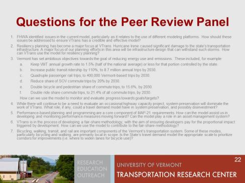 questions for the peer review panel