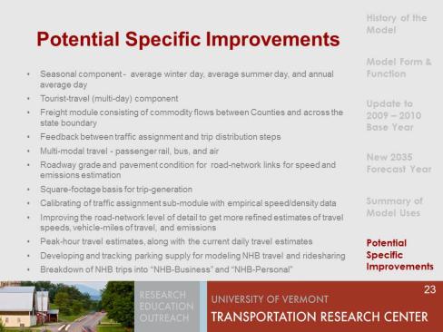 potential specific improvements