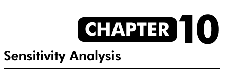 Chapter 10: Sensitivity Analysis