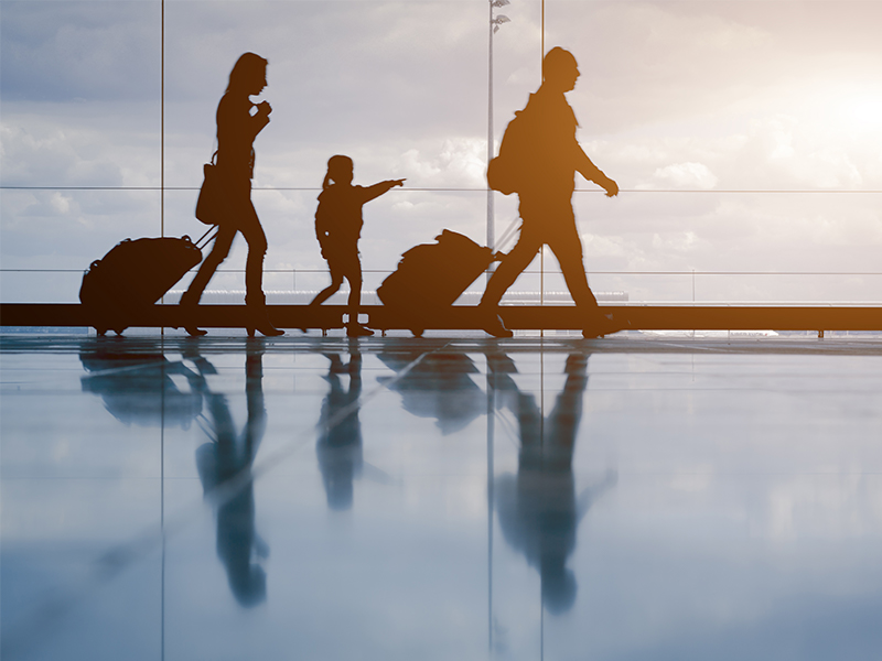 family in airport