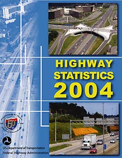 Cover of Highway Statistics 2004 with a photo of interstate highways.