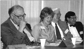 Photo of Eric Beshers, Edith Page, Bob Gallamore, and Jose Gomez-Ibanez