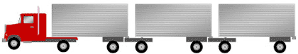 Figure 3.4 - Illustration - This figure is an illustration of a typical semi-trailer configuration with three trailers.