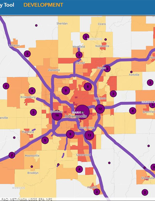 Screenshot of the Transportation Typology Exploratory Tool.