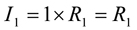 The Fisher index is called I. I for the first period is equal to 1 times R for period 1 where R is defined as in equation (5) let's called R subscript 1. R is multiplied by 1 since I subscript 1 is set equal to 1 by definition of the base period.