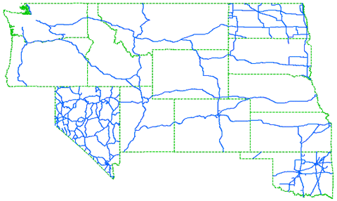 map of western states showing Turnpike Doubles Western Uniformity Scenario Network