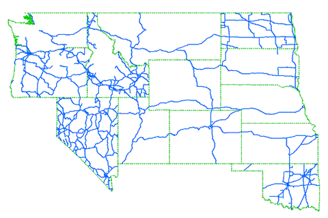 map of western states showing Triples Western Uniformity Scenario Network