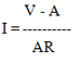 I equals V minus A over AR.
