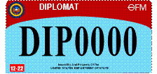 a graphic depiction of a diplomatic license plate 