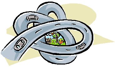 cartoon of a twisting highway