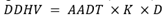 D-D-H-V equals A-A-D-T, multiplied by K, multiplied by D.