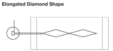 Examples of Inductance Loop Detector Shapes for Bicyclist Counting (Elongated Diamond Shape). This graphic illustrates the detail for an elongated diamond loop.