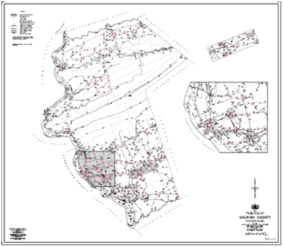 County Traffic Volume Map. This map shows traffic count sites and volumes for a county (at a resolution that does not support viewing any detail).