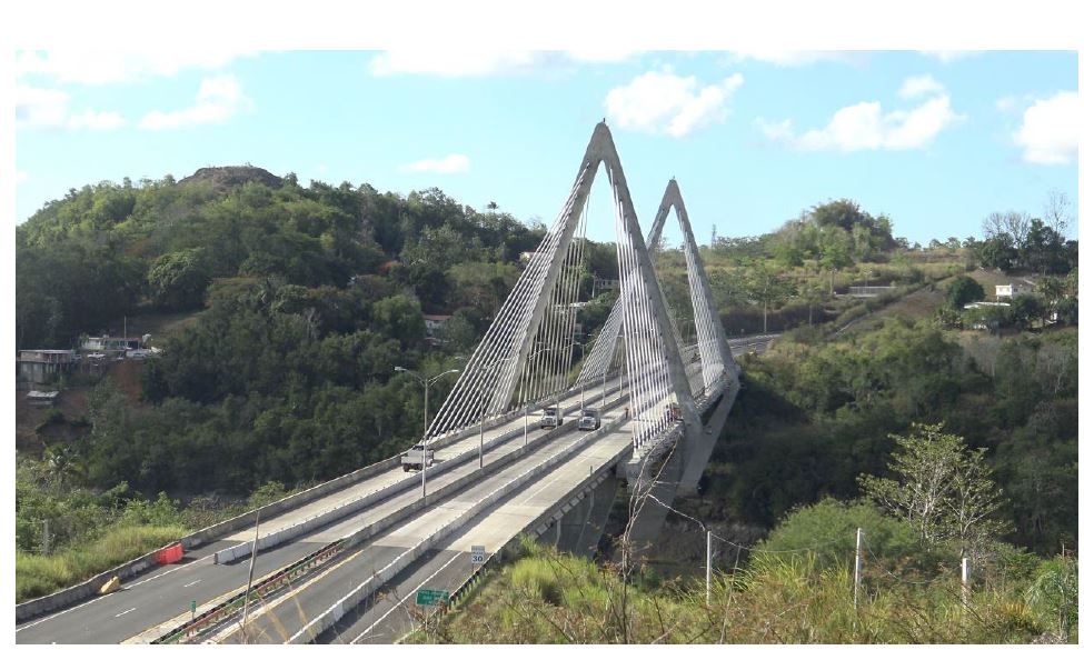 This picture is about a Cable-Stayed Bridge located in the Naranjito city in Puerto Rico