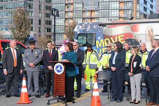 U.S. Transportation Secretary Elaine L. Chao delivers remarks at National Traffic Incident Response Awareness Week (NTIRAW) event at USDOT Headquarters.