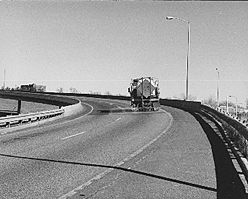 The Snow and Ice List Serve provides the latest in snow and ice control methods, such as the anti-icing application shown here