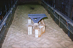 Lab testing of a model of the Woodrow Wilson Bridge.