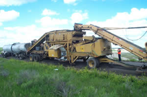 recycling equipment on road