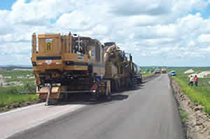 recycling equipment on road