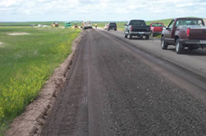 recycling equipment on road