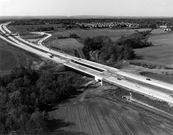 Aerial view of a highway