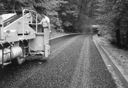 Stretch of road being paved