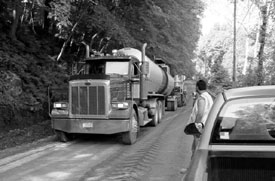 Foamed asphalt being applied