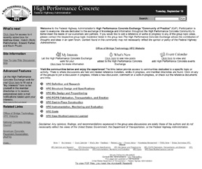 Screenshot of High-Performance concrete web site