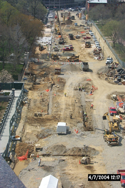 Aerial view of Pennsylvannia Avenue during reconstruction