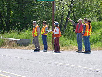 One of WSDOT's multidisciplinary VE teams at a project site