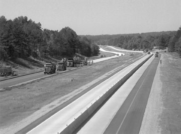 Whitetopping on I-55 in Carroll County, MS