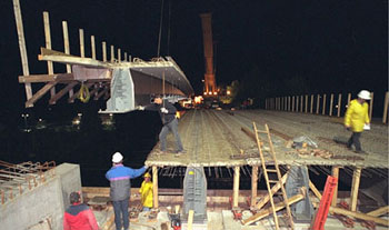 partial deck concrete deck cast on steel beams