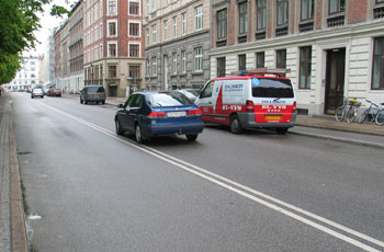 A double-layer porous asphalt pavement in Copenhagen, Denmark.