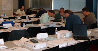 Attendees at the April 2005 pilot course for "Bridge Construction Inspection" in St. Louis, MO.