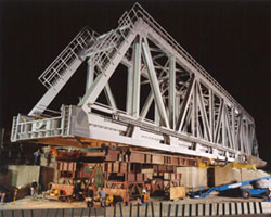 The second span of the Norfolk Southern Railroad Truss Bridge prior to launch.