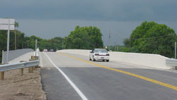 Motorists drive over the new State Route 22 bridge in Pickaway County, Ohio.