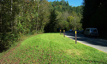 The completed pulloff areas blend in well with the surrounding environment.