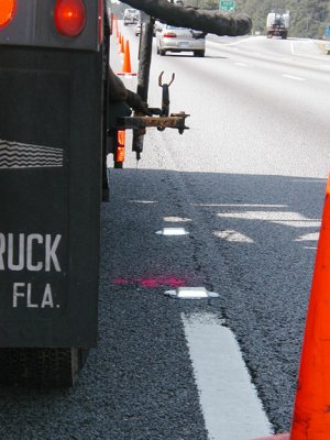 closeup photo of highway pavement