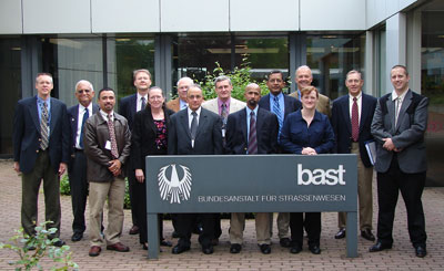 A photo of the Long-Life Concrete Pavement Scan team in Germany.
