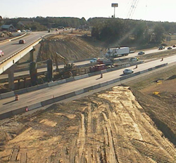 Highway construction underway on Interstate 85.