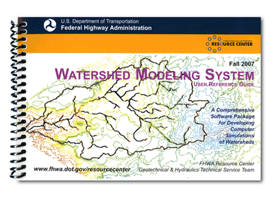 Figure 7. Photo. Cover of FHWA's Watershed Modeling System User Guide.