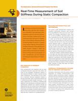 The cover of FHWA's new Exploratory Advanced Research Program fact sheet, entitled Real-Time Measurement of Soil Stiffness During Static Compaction.