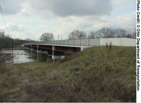 A side view of the U.S. Route 22 Bridge in Pickaway County, OH.