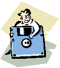 clipart of person with computer disk