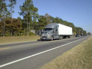 Truck on roadway