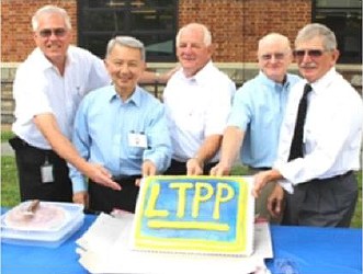 Figure 6.  Photograph of Program managers posing together for a picture at the gathering. (Aramis López, Paul Teng, Monte Symons, Neil Hawks, and Charlie Churilla).