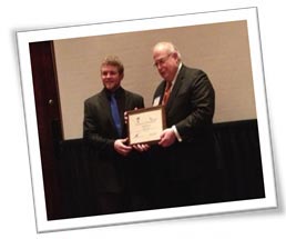 Daniel Franta receives 2012 Data Analysis Contest Award.