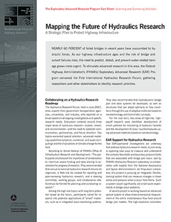 A view of the front page of an EAR Program fact sheet entitled Mapping the Future of Hydraulics Research.